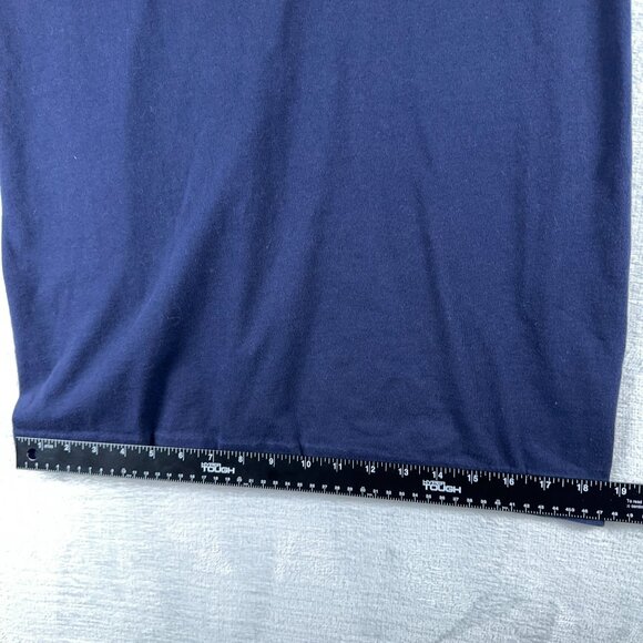 J. Crew Women's Shift Mini Dress Gingham Print Bell Sleeve Back Zip Navy Size M - Picture 9 of 14